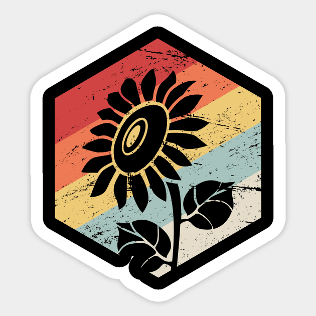 Retro Sunflower | Gardener Gardening Graphic Sticker by MeatMan